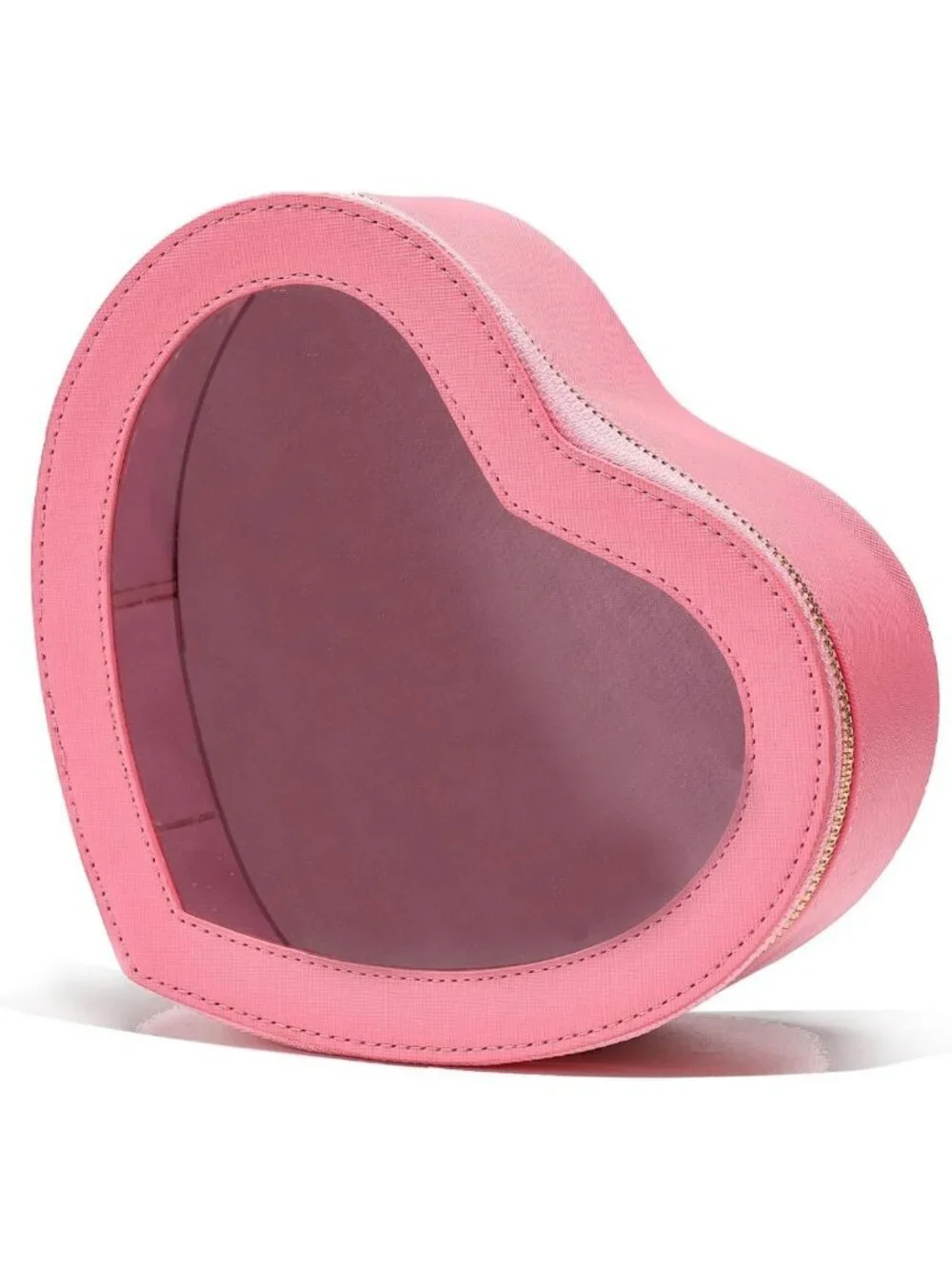 Pink Heart Shaped Makeup Bag - Waterproof Travel Organizer, Perfect Valentine